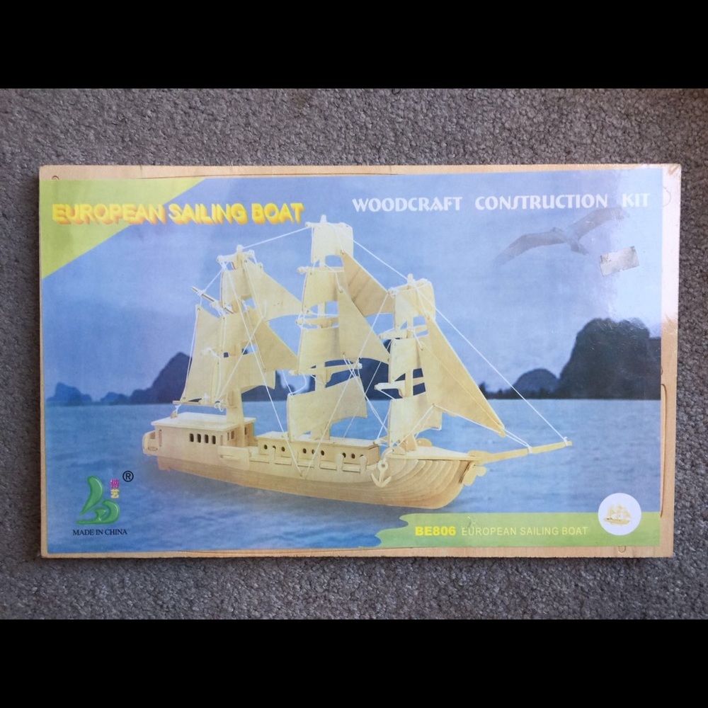 European sailing boat woodcraft construction kit